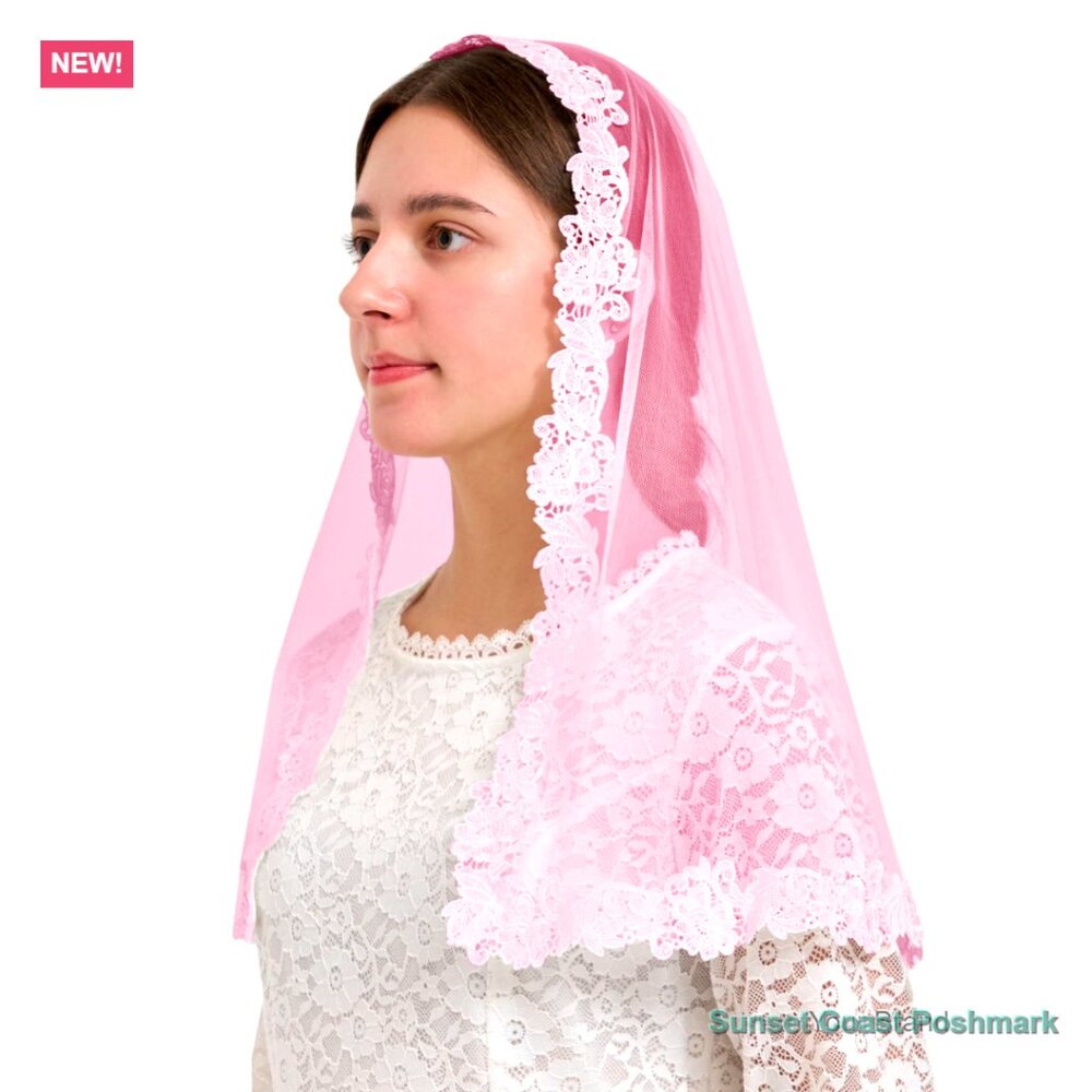 Lace Tulle Mantilla Veil for Women Catholic Chapel Wedding Accessory